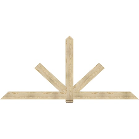 Ekena Millwork Kennewick Rough Sawn Timber Gable Bracket, Douglas Fir, 108"W x 49"H x 2"D x 6"F, 11/12 Pitch GBW108X49X0206KEN00RDF